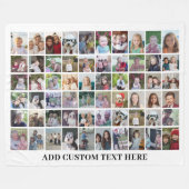 60-Foto-Collage-Raster - Schwarz mit weißem Text Fleecedecke (Vorderseite (Horizontal))