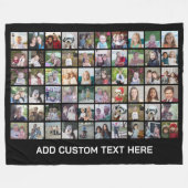 60-Foto-Collage-Raster - Schwarz mit weißem Text Fleecedecke (Vorderseite (Horizontal))
