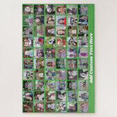 60 Foto-Collage-Raster - Skripttext - grün Puzzle (Vertikal)