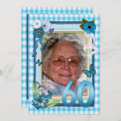 60. Foto Geburtstagsfeier Einladung (Vorne/Hinten)