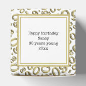 60. Foto Keepake - Gold/Weiß Zahlenmuster Geschenkschachtel (Oben)