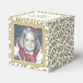 60. Foto Keepake - Gold/Weiß Zahlenmuster Geschenkschachtel (Rückseite)