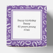 60. Foto Keepake - Lila/weiß Zahlenmuster Geschenkschachtel (Oben)