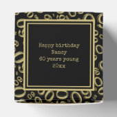 60. Foto Keepake - Schwarz/Gold Zahlenmuster Geschenkschachtel (Oben)