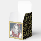 60. Foto Keepake - Schwarz/Gold Zahlenmuster Geschenkschachtel (Geöffnet)