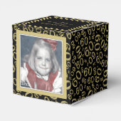 60. Foto Keepake - Schwarz/Gold Zahlenmuster Geschenkschachtel (Rückseite)