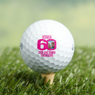 60 Foto pink weiß noch immer Golf spielend zum Geb Golfball