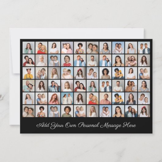 60 Fotocollage Eigene Begrüßung hinzufügen Karte (Vorderseite)