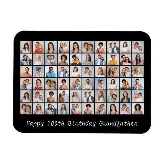 60 Fotocollage zum Geburtstag jeden Namen und jede Magnet (Horizontal)