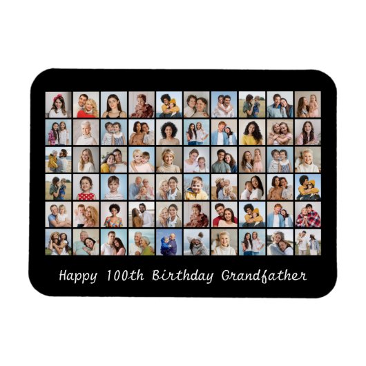 60 Fotocollage zum Geburtstag jeden Namen und jede Magnet (Horizontal)