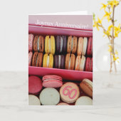 60. Französisch Geburtstag Macaron-Joyeux Annivers Karte (Gelbe Blume)
