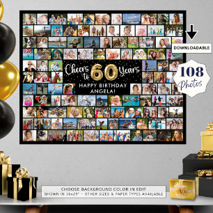60. Geburtstag 108 Fotos Schwarz Gold Prost auf da Poster