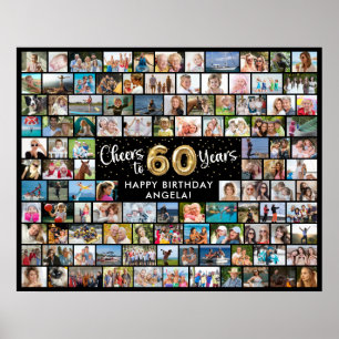 60. Geburtstag 108 Fotos Schwarz Gold Prost auf da Poster