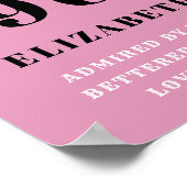 60. Geburtstag 1961 Personalisierte Pink Black Lad Poster (Ecke)