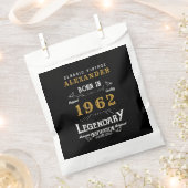 60. Geburtstag 1962 Black Gold Add Name Retro Geschenktütchen (Ausgeschnitten)
