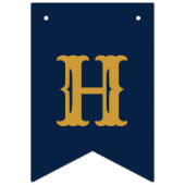 60. Geburtstag 1962 Blue Gold Add Name Retro Wimpelkette (Zweite Fahne)