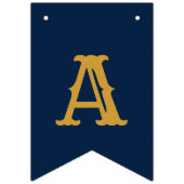 60. Geburtstag 1962 Blue Gold Add Name Retro Wimpelkette (Dritte Fahne)