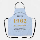60. Geburtstag 1962 Elegant Gold Blue Gray Schürze (Vorderseite)