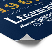 60. Geburtstag 1962 Name Legendary Blue Gold hinzu Poster (Ecke)