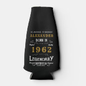60. Geburtstag 1962 Vintager Name für Schwarze Gol Flaschenkühler (Vorderseite)