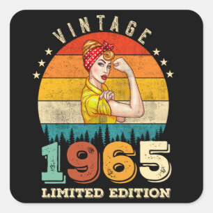 60. Geburtstag 1965 Vintage 60. Geburtstag Frauen Quadratischer Aufkleber