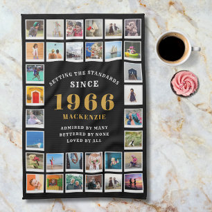 60. Geburtstag 1966 Familien-Erinnerungs-Foto-Coll Geschirrtuch