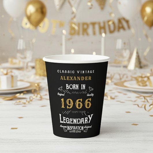 60. Geburtstag 1966 Legendär Retro Pappbecher