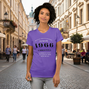 60. Geburtstag 1966 Lila Ladys Personalisiert T-Shirt