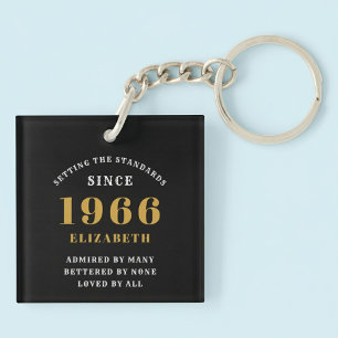 60. Geburtstag 1966 Schwarzes Gold Personalisiert Schlüsselanhänger