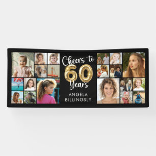 60. Geburtstag 20 Foto Collage Cheers to 60 Years Banner