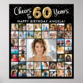 60. Geburtstag 45 Fotocollage jubelt bis Jahre Poster (Vorne)