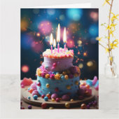 60. GEBURTSTAG 60 CAKE GREETING CARD KARTE (Gelbe Blume)
