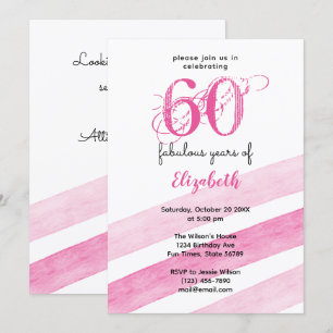 60. Geburtstag 60 fantastische Jahre PINK Einladung