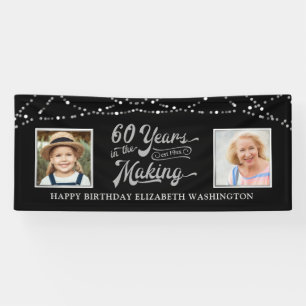 60. Geburtstag 60 Jahre im Making Black Silver Banner