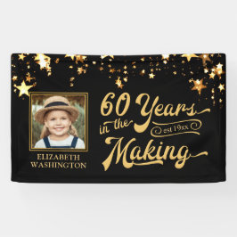 60. Geburtstag 60 JAHRE IN DEN MAKING Gold Stars Banner