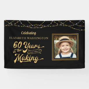 60. Geburtstag 60 JAHRE IN DER MACHERei Lichter Banner
