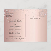 60. Geburtstag 60 Rose Golddiamanten Save the Date Postkarte (Rückseite)