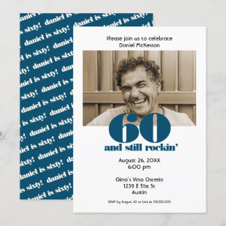 60 Geburtstag 60 und Still Rockin' Foto| Party Einladung