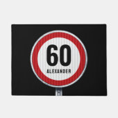 60. Geburtstag ALTER Grenzwert Schild Fußmatte (Vorderseite)