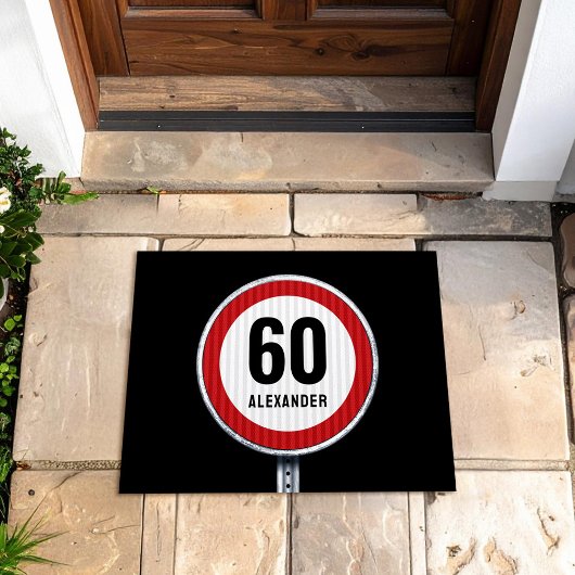 60. Geburtstag ALTER Grenzwert Schild Fußmatte