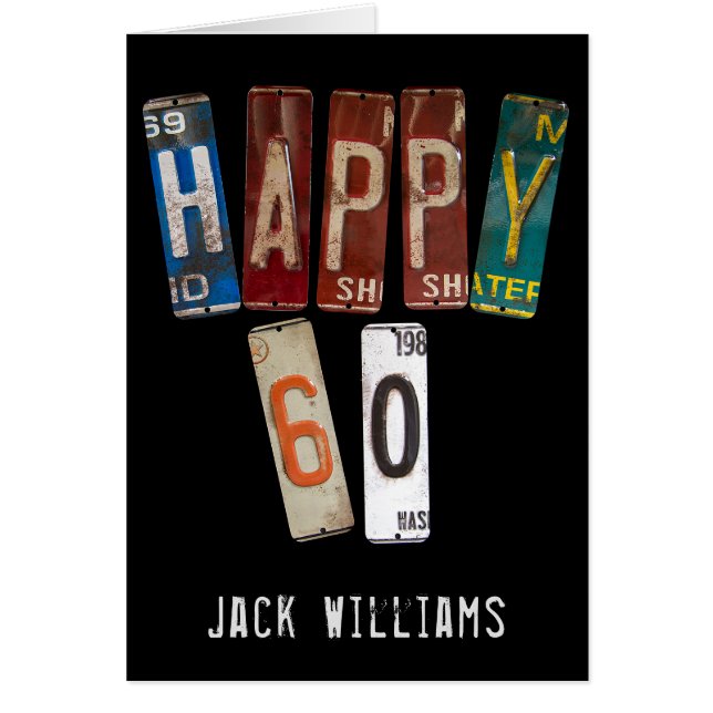 60. Geburtstag alter Teller von Autos (Vorne)