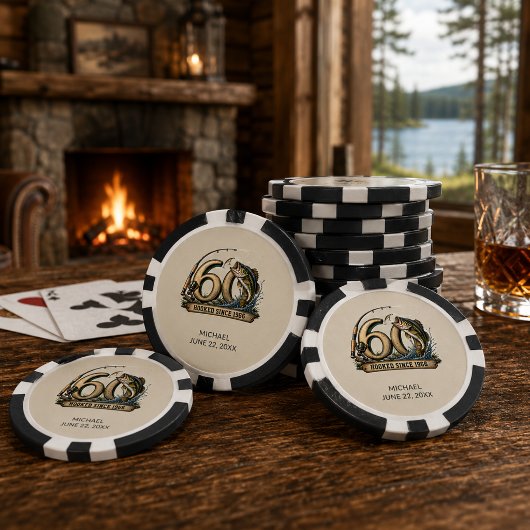60. Geburtstag Angeln Seit 1966 gehakt Pokerchips