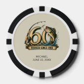 60. Geburtstag Angeln Seit 1966 gehakt Pokerchips (Vorderseite)