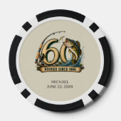 60. Geburtstag Angeln Seit 1966 gehakt Pokerchips (Rückseite)