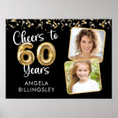 60. Geburtstag Anklang zu Jahr 2 Foto Begrüßungsze Poster (Vorne)