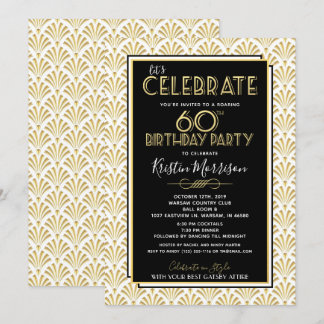 60. Geburtstag Art Deco Gatsby Roaring 20 Geburtst Einladung
