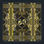 60. Geburtstag Art Deco Gold Black Great Gatsby Quadratische Wanduhr<br><div class="desc">Feiern Sie Ihren Geburtstag mit diesem einzigartigen Art-Déco-Stil,  einem großartigen Gatsby-inspiriert Design,  das geometrische Formen in leuchtendem Gold über schwarzem Hintergrund bietet. Ein elegantes,  elegantes,  geschlechtsneutrales Aussehen,  das perfekt zum Gedenken an diesen besonderen Geburtstag mit dem Jazz-Geschmack der Roaring Zwanziger passt.</div>