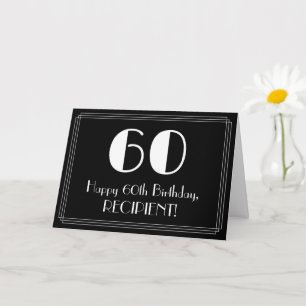 60. Geburtstag ~ Art Deco inspiriertes Aussehen "6 Karte