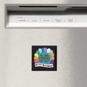 60. Geburtstag Balloons Happy Birthday Button Magnet (In Situ (Geschirrspüler))
