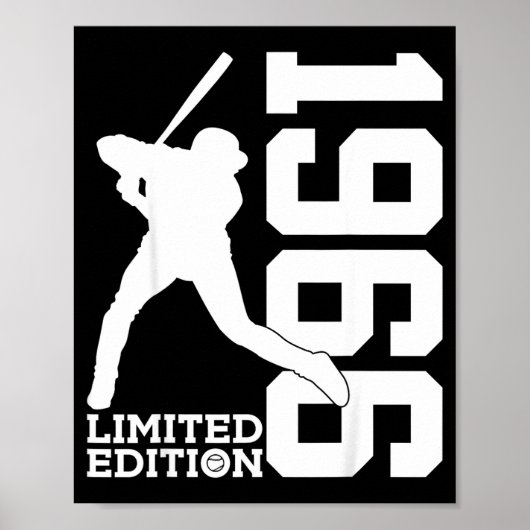 60. Geburtstag Baseball Limited Edition 1966 Poster (Vorne)